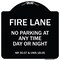 Signmission Wisconsin Fire Lane No Parking Anytime Day or Night Heavy-Gauge Alum Sign, 18" x 18", BW-1818-22702 A-DES-BW-1818-22702 - alternate 1